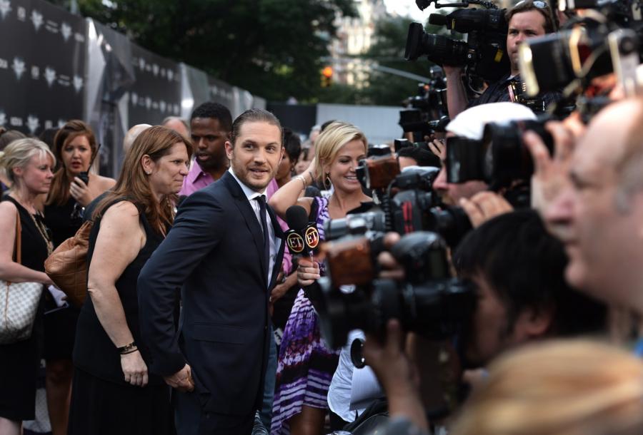Tom Hardy na premierze filmu "Mroczny rycerz powstaje" w Nowym Jorku