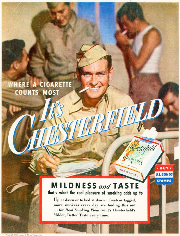 Papierosy "Chesterfield", rok 1943