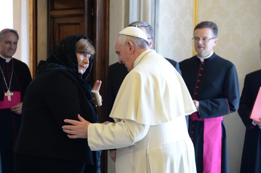 Prezydent Komorowski na audiencji u papieża Franciszka