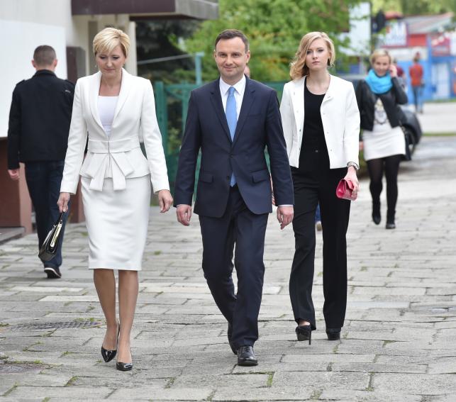 Andrzej Duda z żoną Agatą i córką Kingą