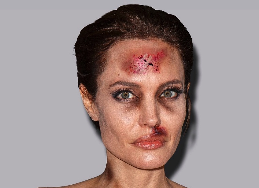 Angelina Jolie jako ofiara przemocy domowej